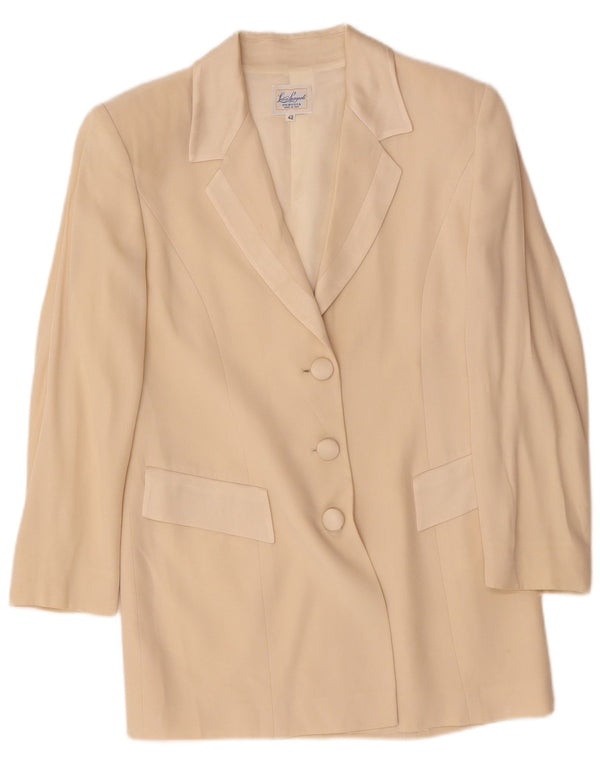 LUISA SPAGNOLI Damen 3-Knopf-Blazerjacke IT 42 Mittelbeige Acetat