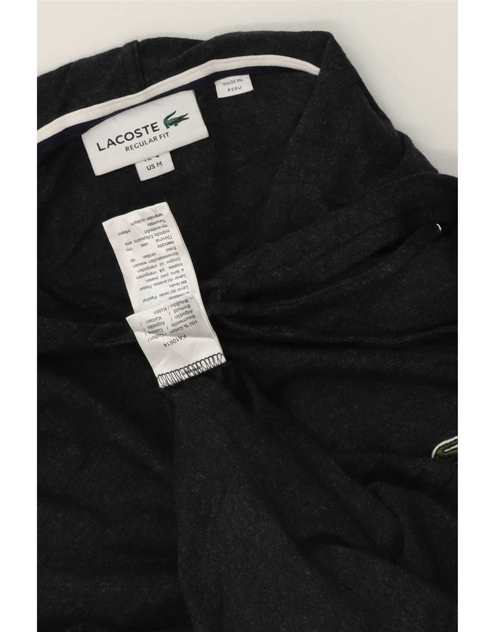Lacoste Herren-Kapuzenpullover, Größe 4, mittelgraue Baumwolle