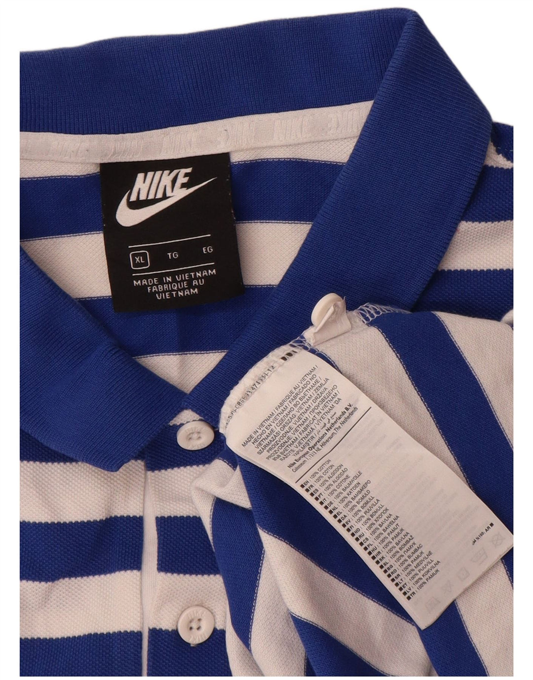 Nike Herren-Poloshirt XL, blaue Baumwolle