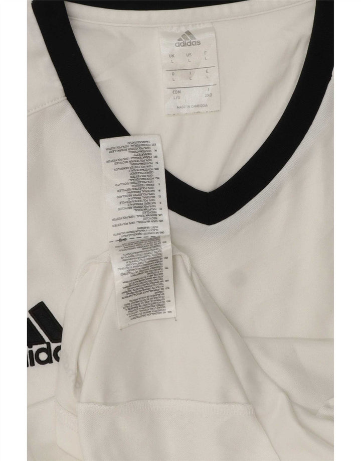 Adidas Herren Climalite T-Shirt Top Large Weiß Polyester
