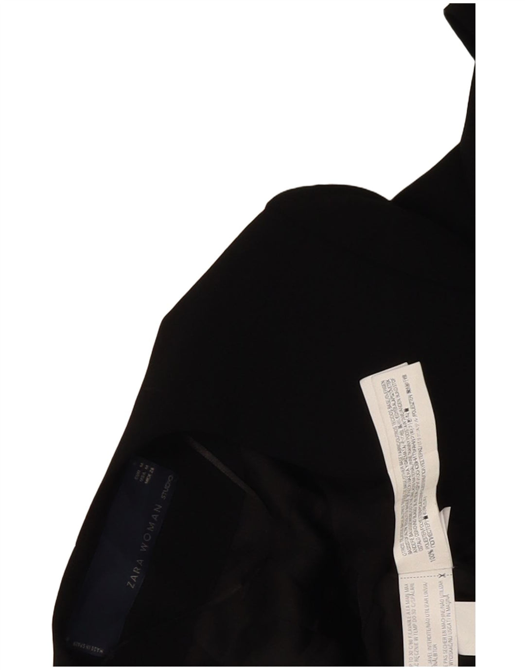 Offene Blazerjacke für Damen von Zara, UK 14, Mittelschwarz, Farbblock-Polyester
