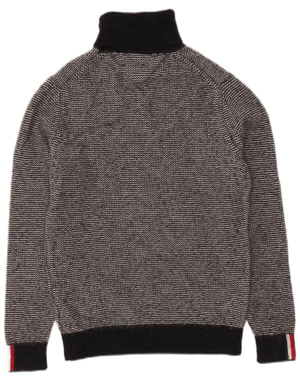 Tommy Hilfiger Rollkragenpullover für Damen, Gr. 6, XS, Schwarz, Chevron-Baumwolle