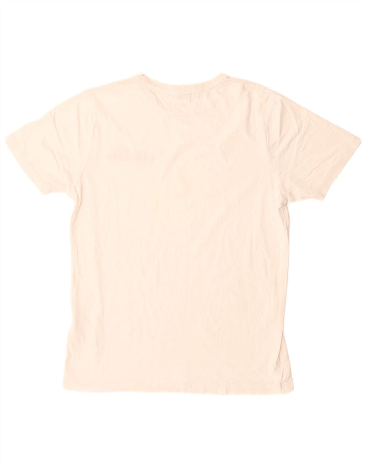 Ellesse Herren-T-Shirt mit Grafik, Größe L, aus weißer Baumwolle