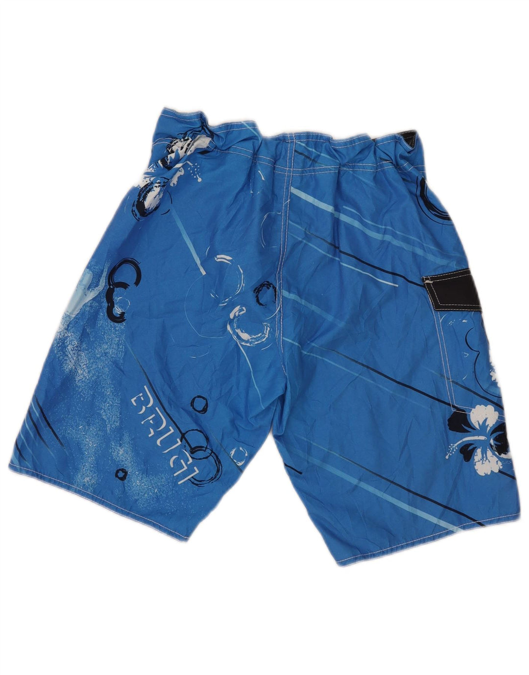Brugi Herren-Badeshorts mit Grafik, klein, blau, geblümt, Polyester