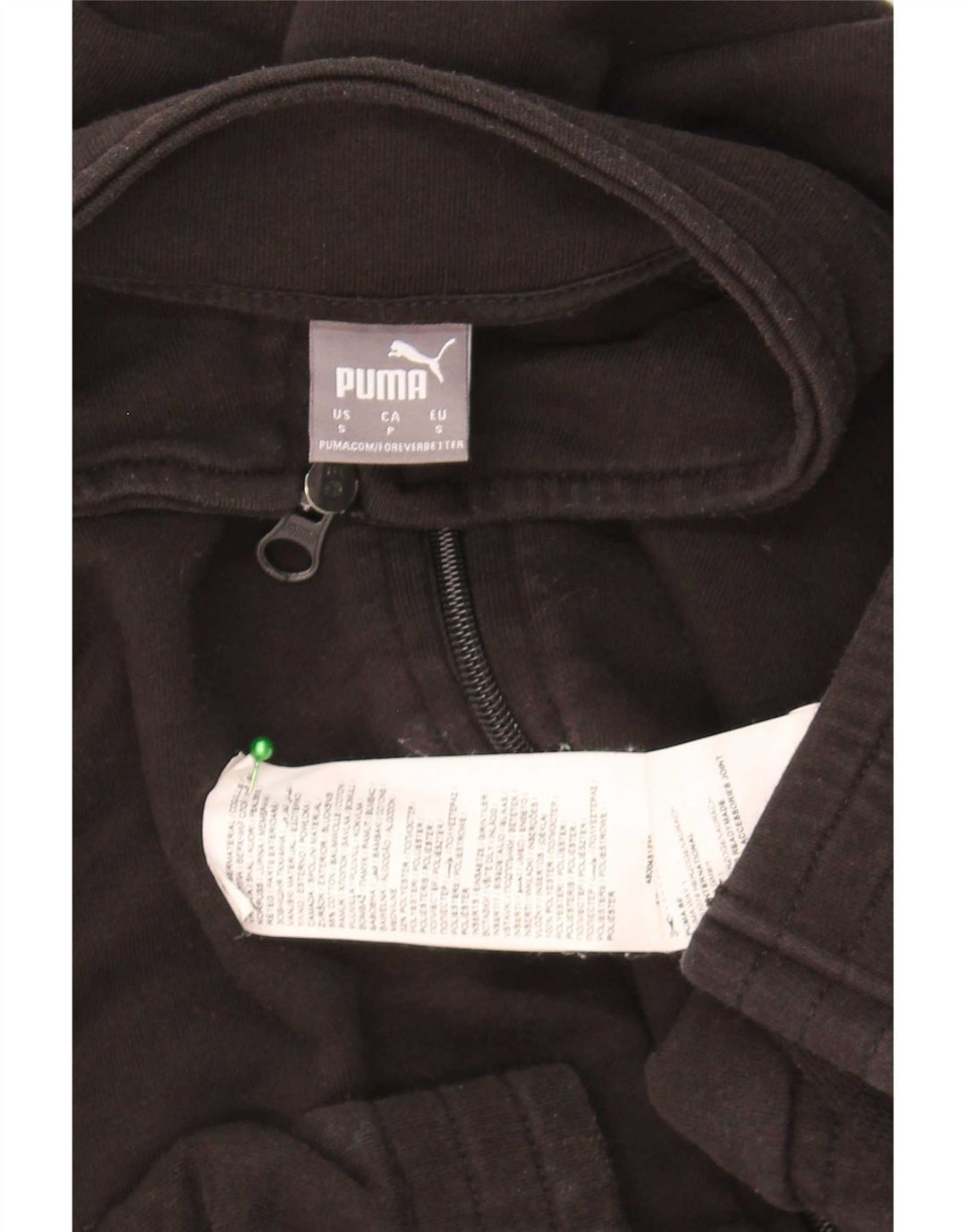 Puma Womens Crop Oversized Trainingsanzug Top Jacke UK 10 Small Schwarz Baumwolle