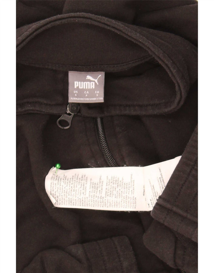 Puma Womens Crop Oversized Trainingsanzug Top Jacke UK 10 Small Schwarz Baumwolle