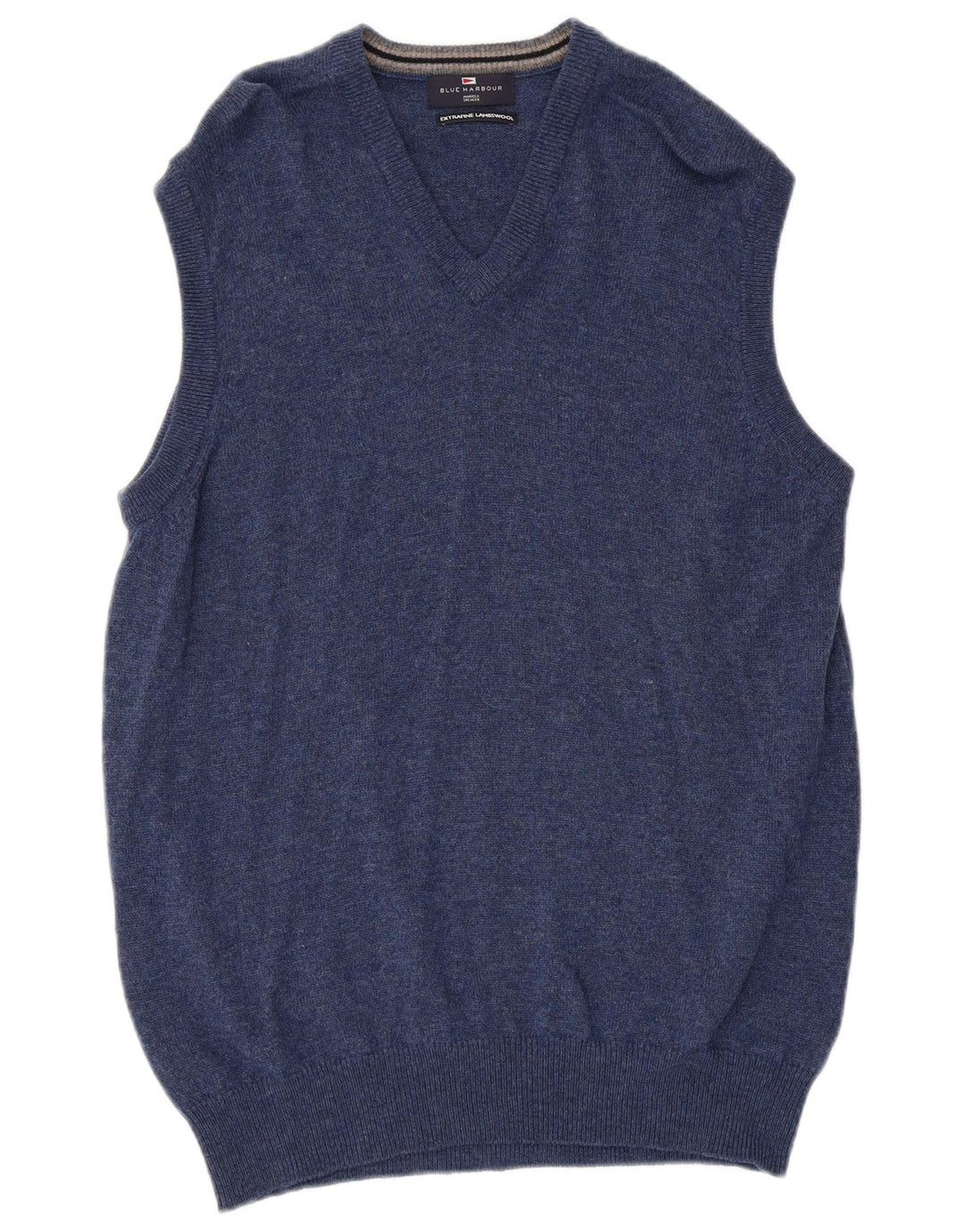 Marks & Spencer Herren-Tanktop aus mittelblau gefleckter Lammwolle