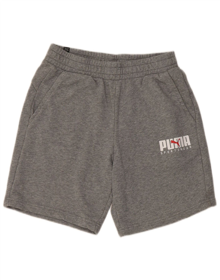 Puma Herren Graphic Sport Shorts Mittelgrau gefleckte Baumwolle