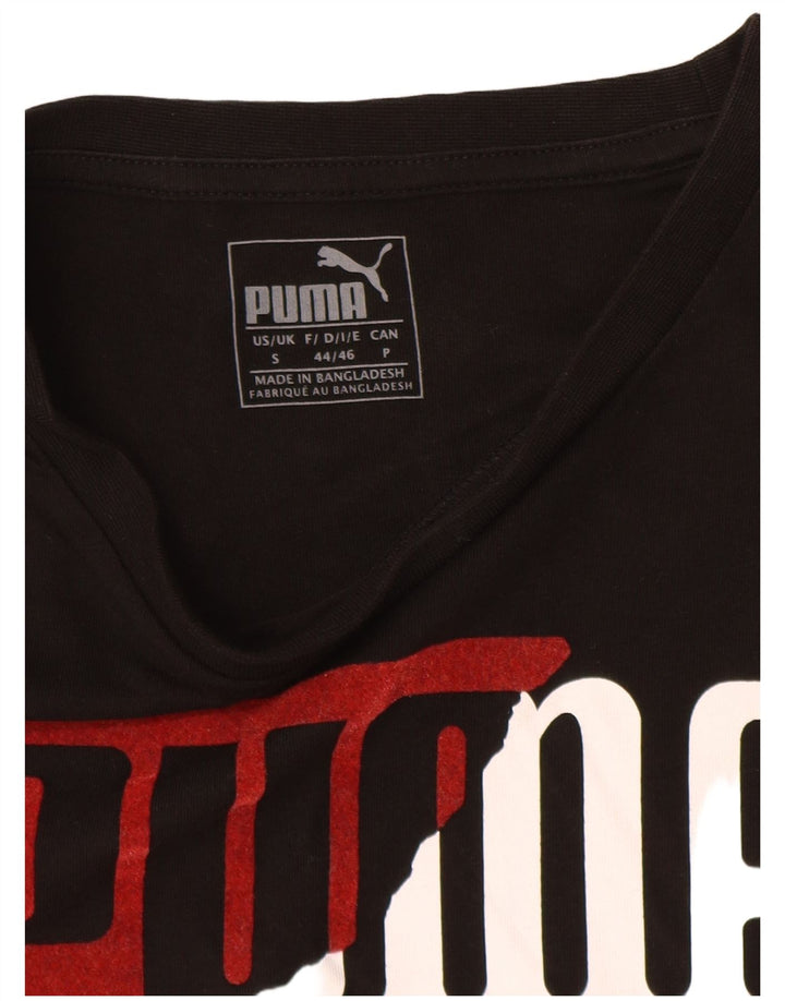 Puma Herren Grafik T-Shirt Top Small Schwarz