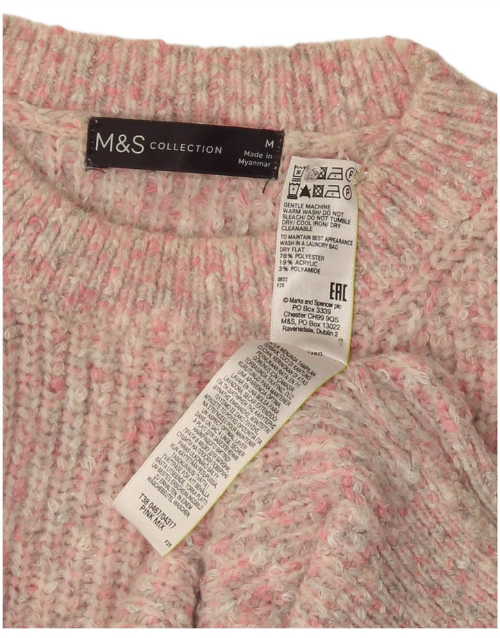 Marks & Spencer Damen-Pullover mit Rundhalsausschnitt, Gr. 14, mittelrosa meliert