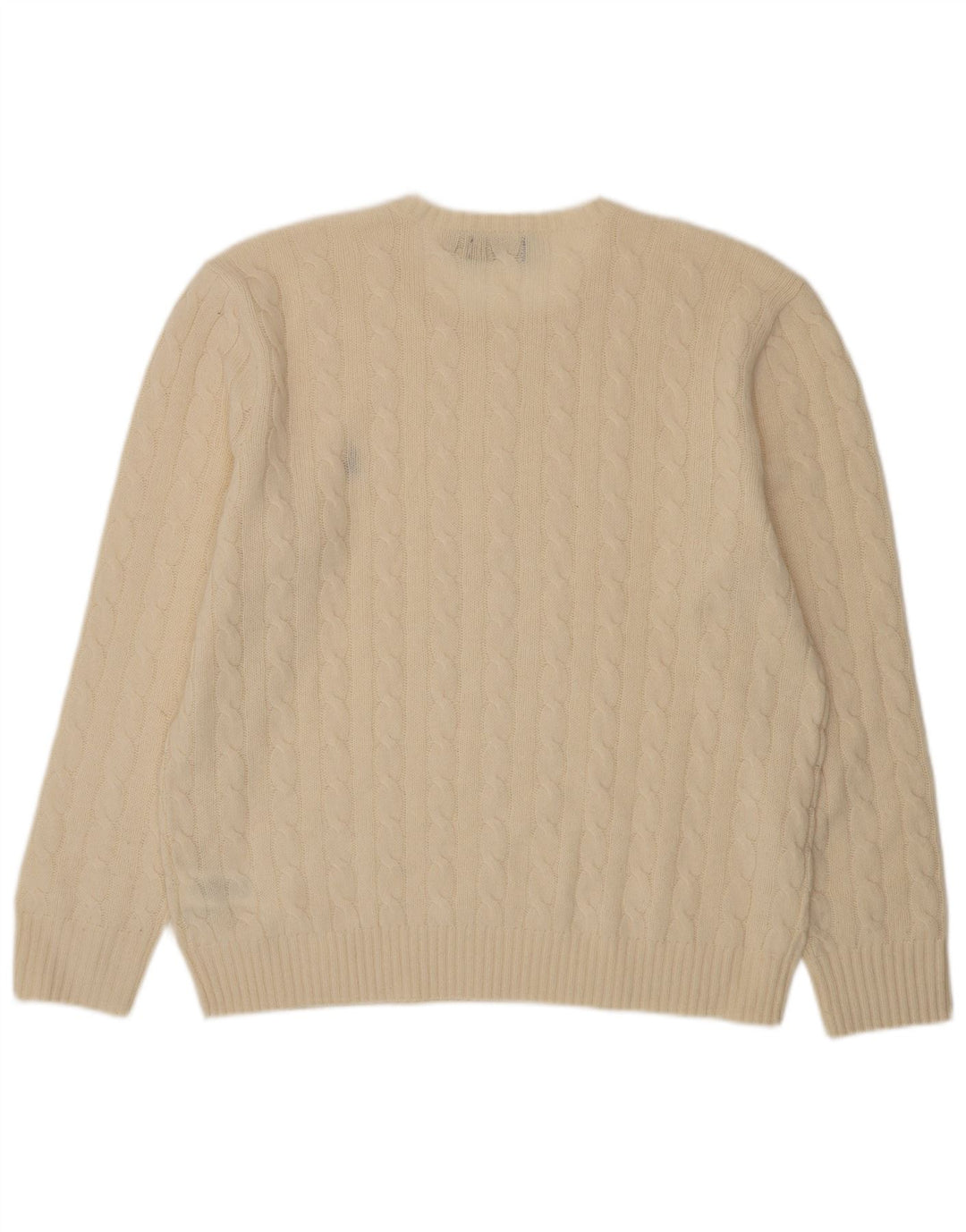 POLO RALPH LAUREN Herren-Pullover mit Rundhalsausschnitt, XL, aus weißer Wolle