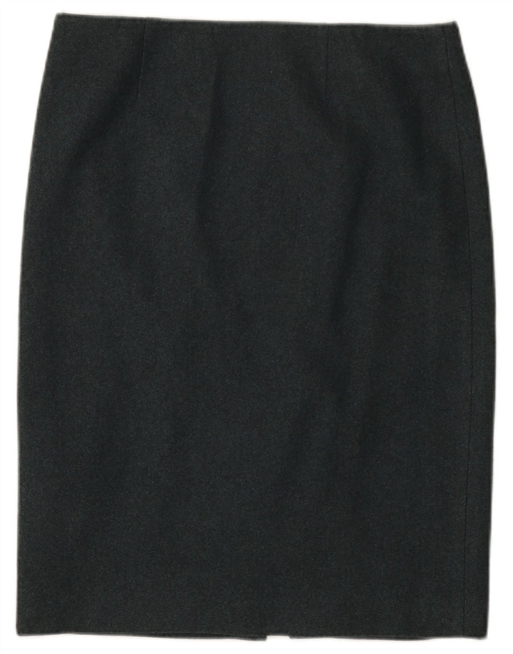 Calvin Klein Damen Bleistiftrock US 8 Medium W32 Blau meliert Wolle