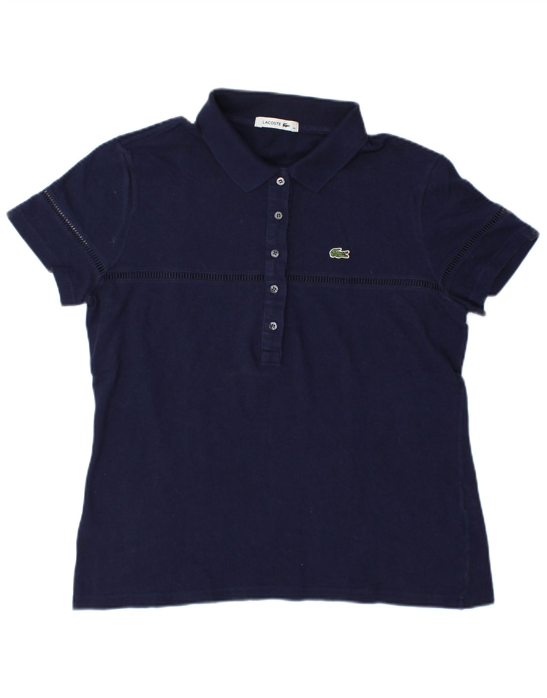 Lacoste Damen Poloshirt Größe 46 XL Marineblaue Baumwolle
