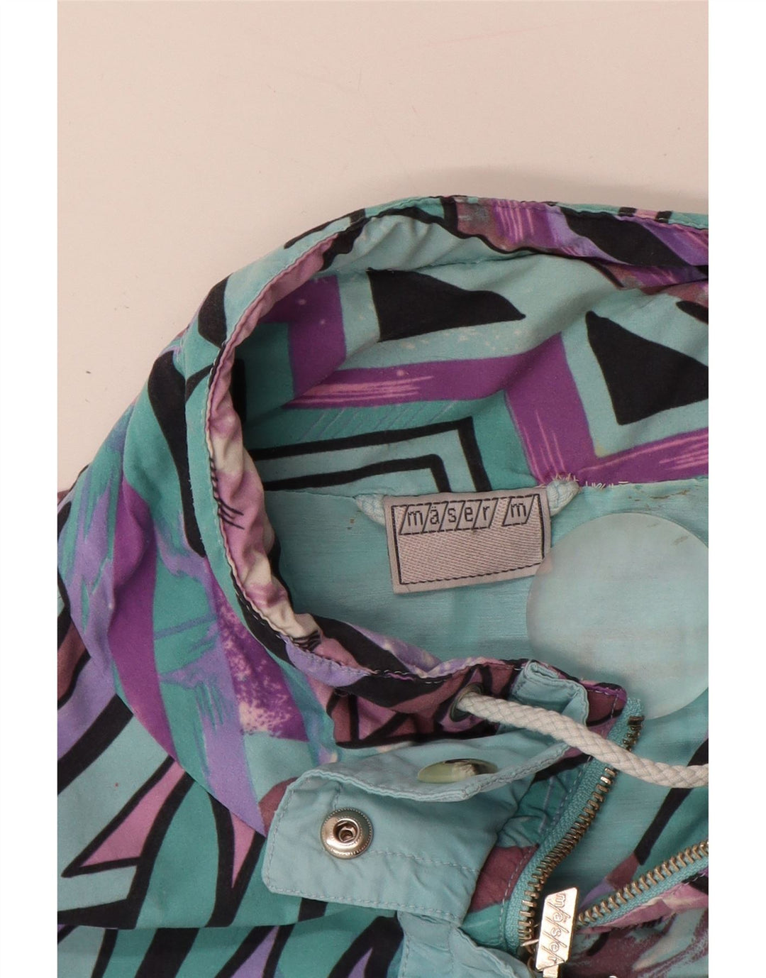 Maser M Damen Übergroßer Regenmantel UK 10 Small Türkis Geometrisch