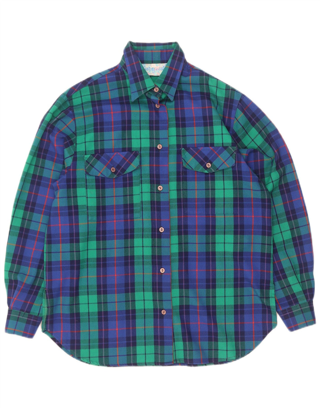 Gabri elle La Camicia Damen Flanellhemd UK 16 Großes mehrfarbiges Karomuster