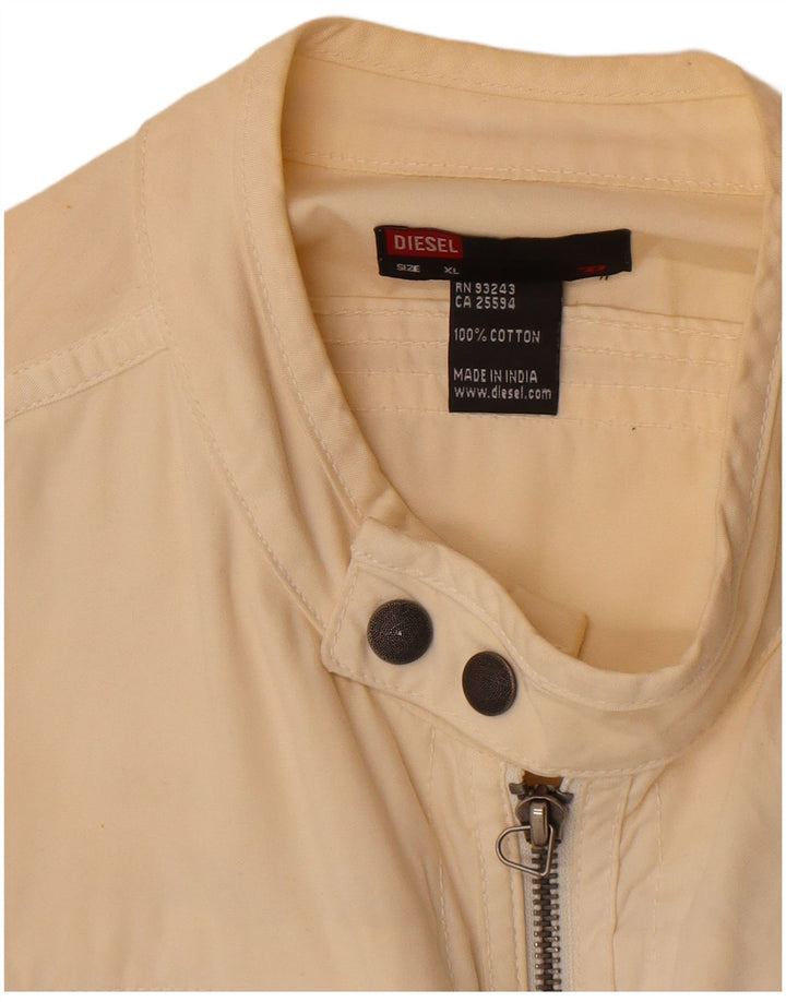 Diesel Damen Bomberjacke UK 18 XL Off White Baumwolle