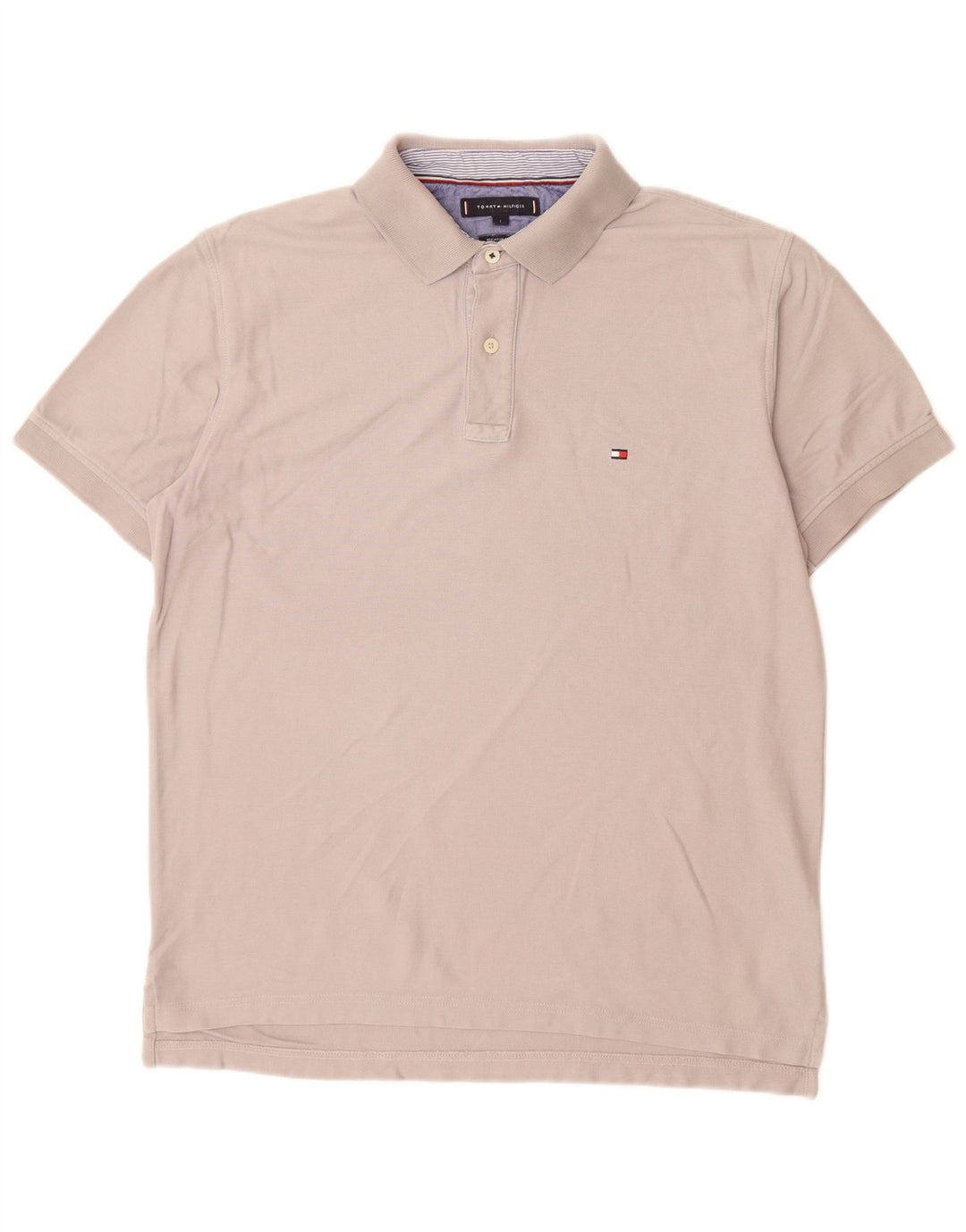 TOMMY HILFIGER Herren-Poloshirt mit normaler Passform, große graue Baumwolle