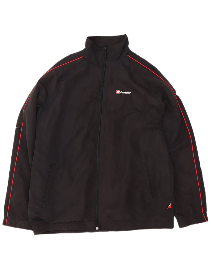 Lotto Herren-Trainingsanzug-Top-Jacke XL, schwarzes Polyester