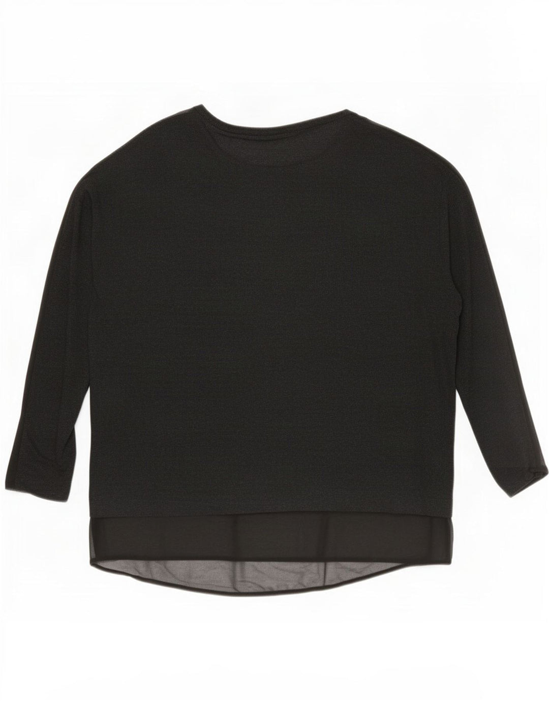 Zara Damen Übergroßes Top Langarm UK 14 Mittelschwarze Viskose