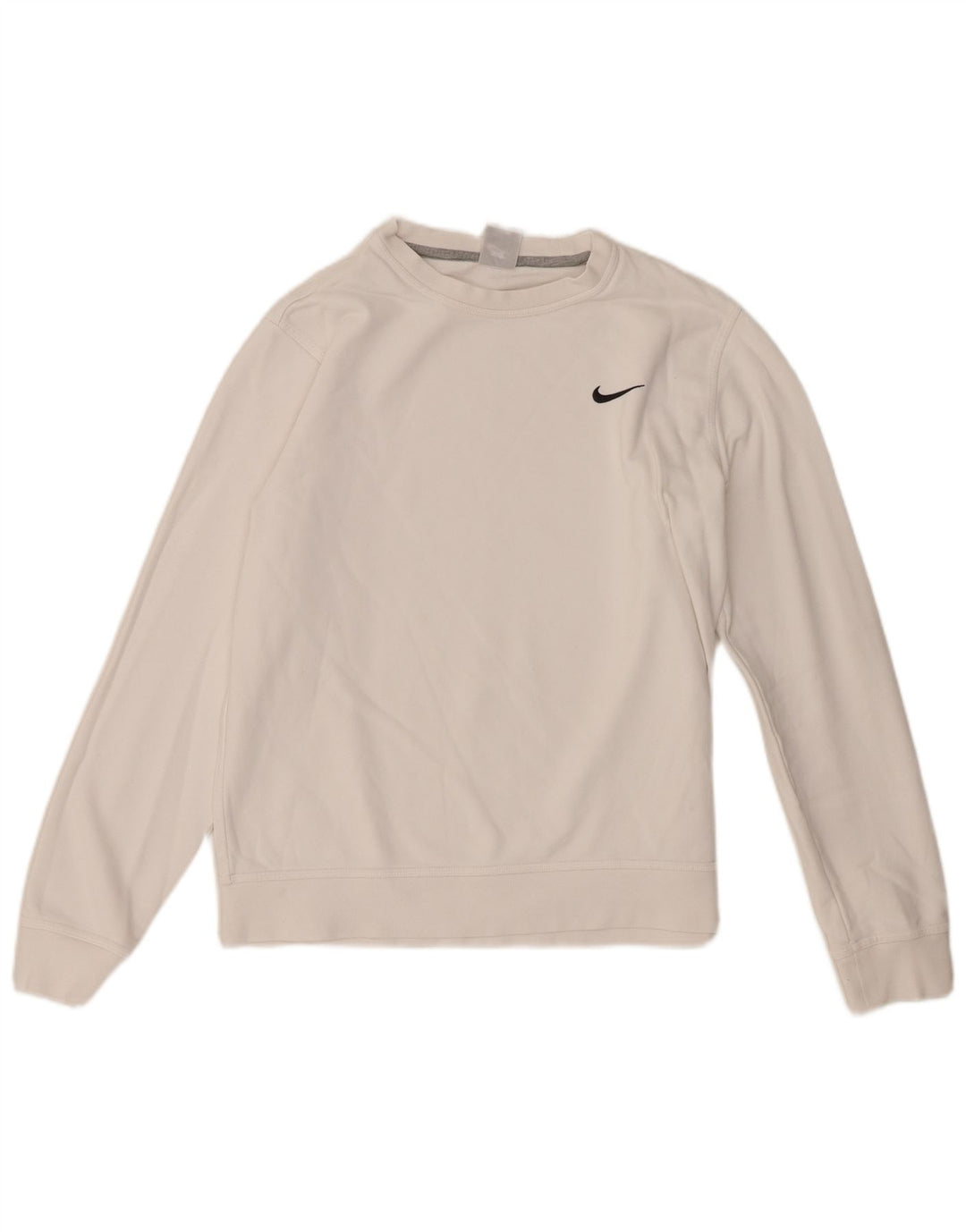 Nike Damen Sweatshirt Pullover UK 16 Large Weiße Baumwolle
