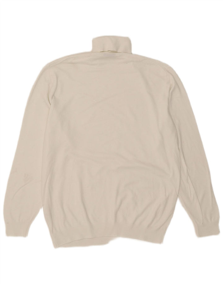 Rollkragenpullover für Damen von Zara, Gr. 16, Größe L, weiße Viskose
