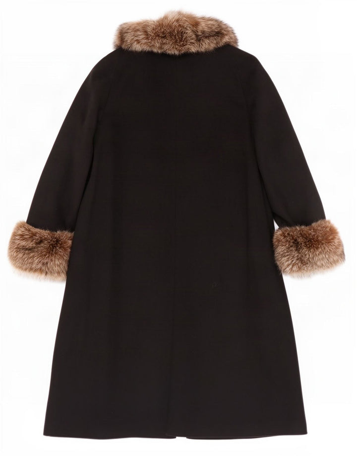 Steinbock Damen Übergroßer Mantel UK 16 Große schwarze Schurwolle