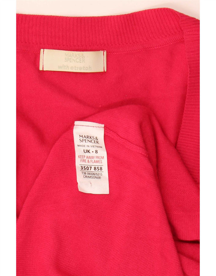 Marks & Spencer Damen-Cardigan-Pullover UK 8 Small Rosa Viskose