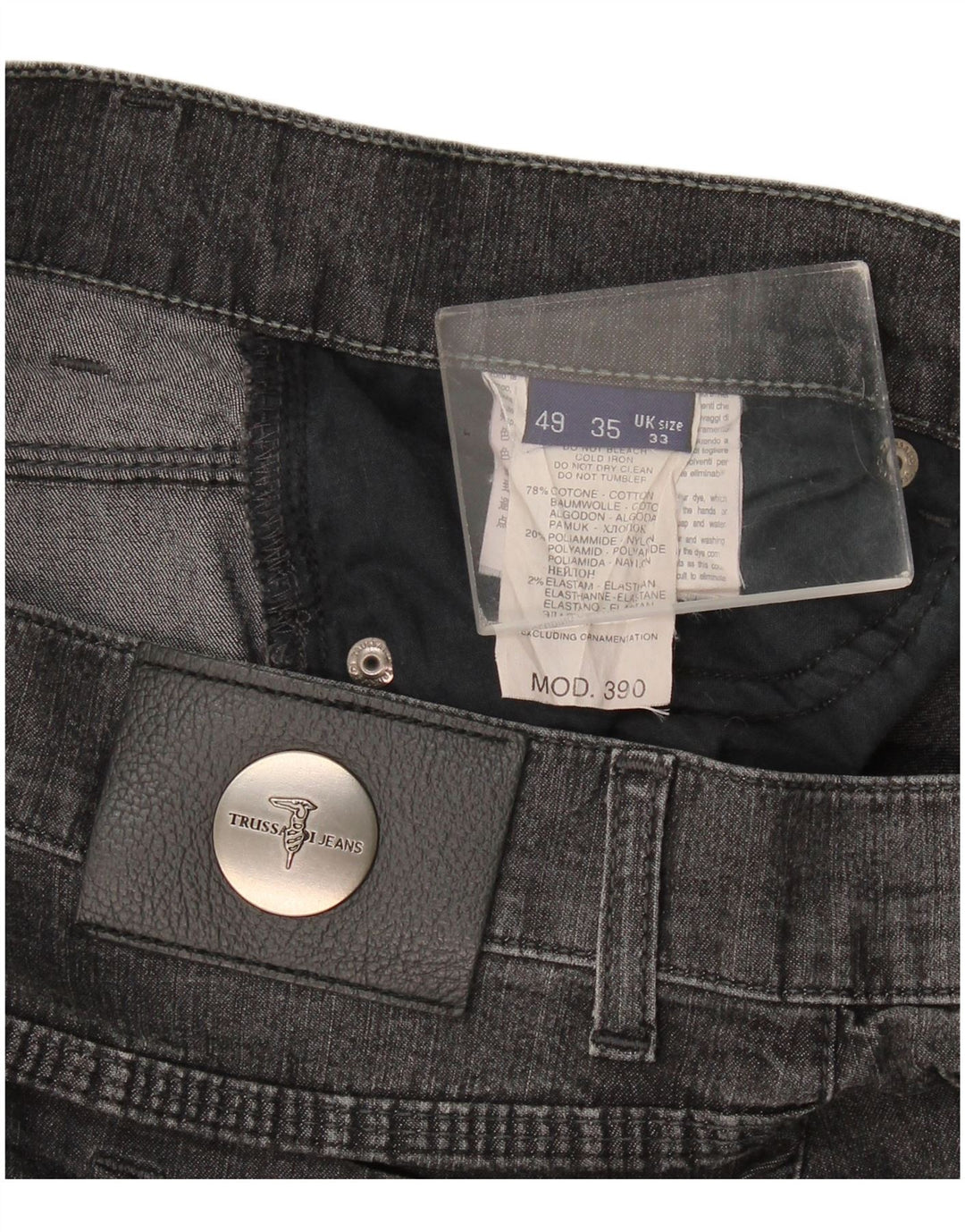 Trussardi Damen Straight Jeans W33 L33 Graue Baumwolle