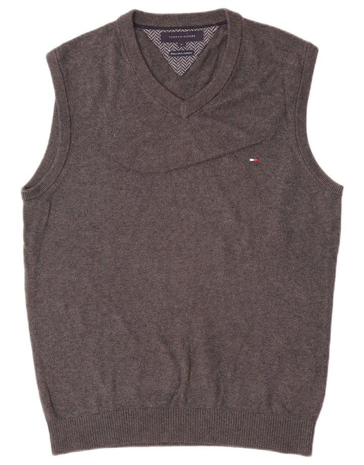 Tommy Hilfiger Herren-Weste-Tanktop aus mittelgrauer Baumwolle