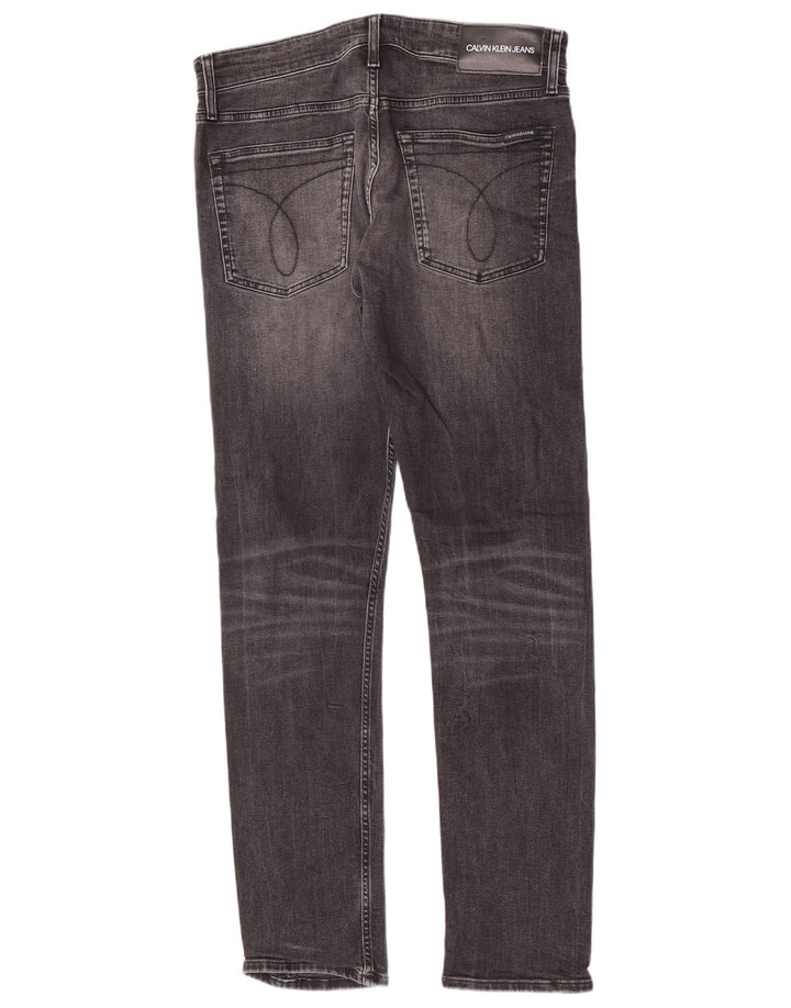 Calvin Klein Herren Slim Jeans W32 L32 Graue Baumwolle