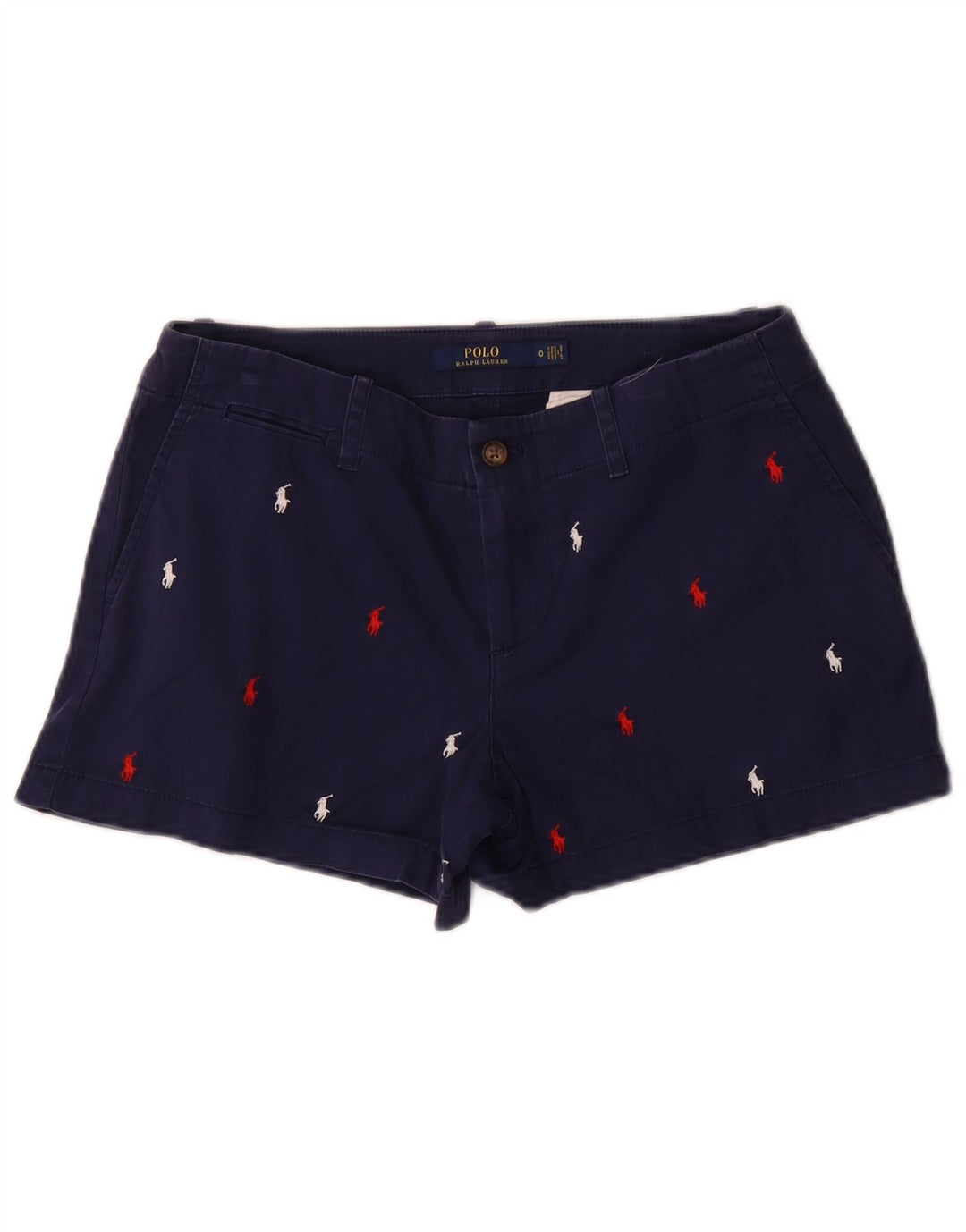 POLO RALPH LAUREN Damen Chinoshorts US 0 XS W30 Marineblau gepunktet