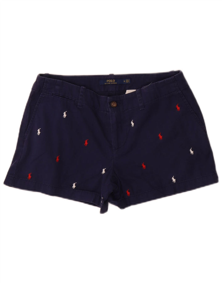 POLO RALPH LAUREN Damen Chinoshorts US 0 XS W30 Marineblau gepunktet