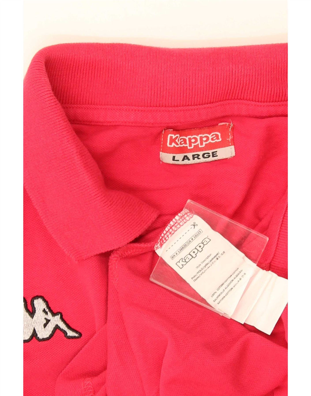 Kappa Herren-Poloshirt, groß, rosa Baumwolle