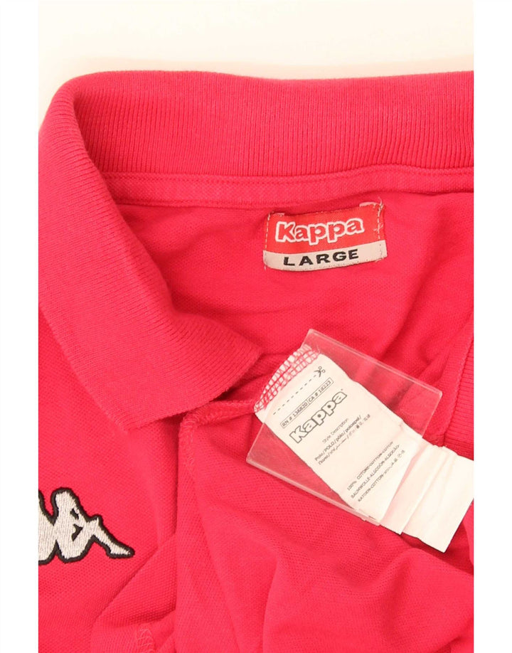 Kappa Herren-Poloshirt, groß, rosa Baumwolle