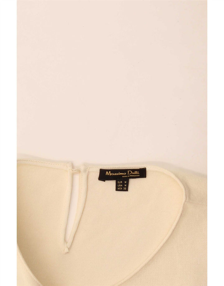 Massimo Dutti Damen Blusentop UK 12 Medium Off White