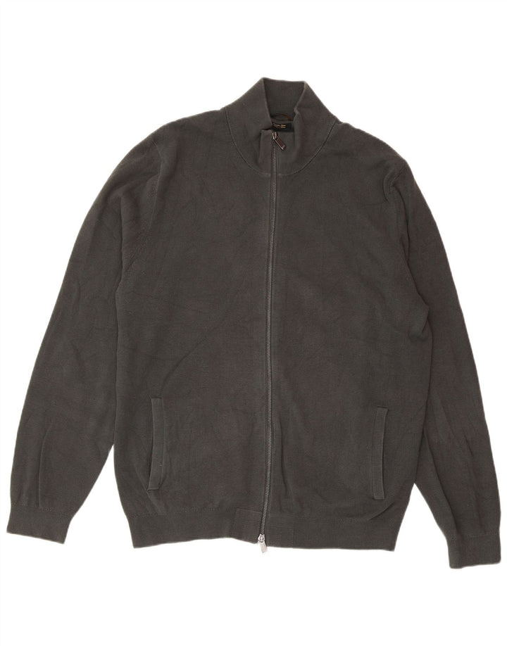 MASSIMO DUTTI Herren Strickjacke 2XL Graue Baumwolle
