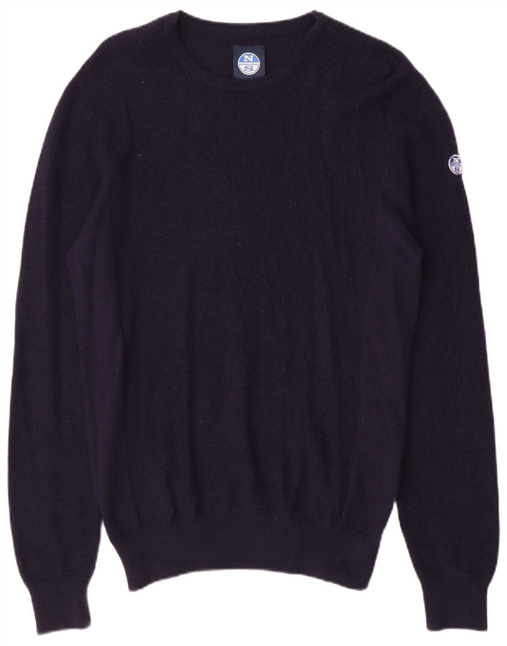 North Sails Herren-Pullover mit Rundhalsausschnitt, mittelmarineblaue Baumwolle