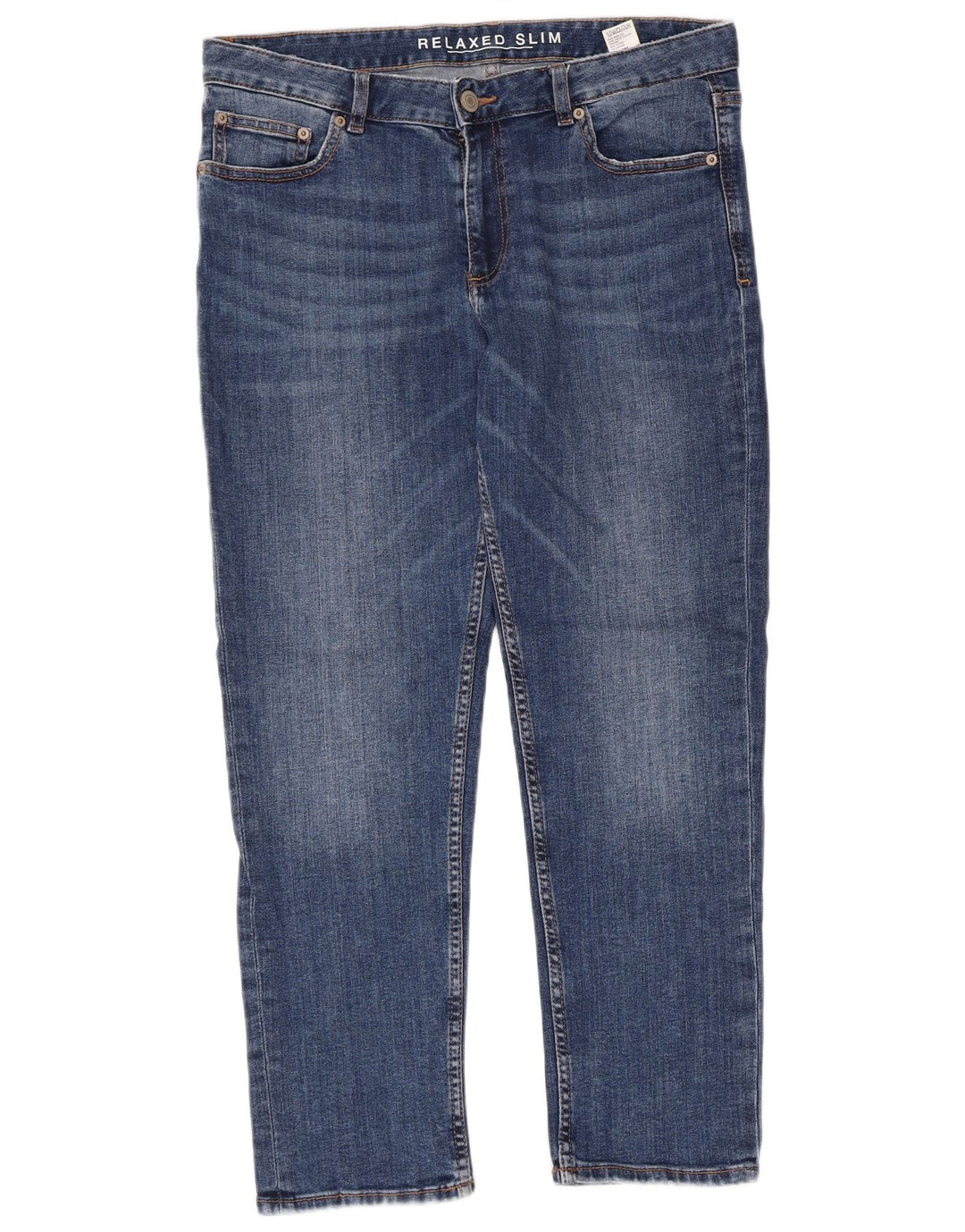 Marks & Spencer Damen Crop Slim Jeans UK 12 Medium W32 L26 Blau