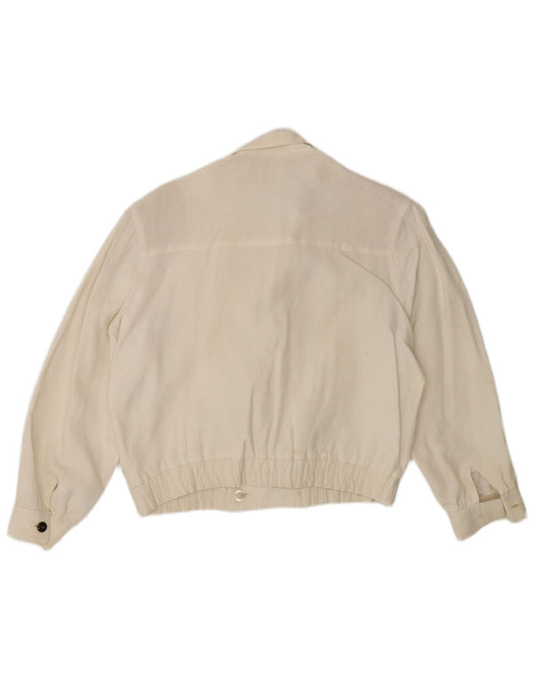Vintage Damen Zweireihige Blazerjacke EU 38 Medium Off White