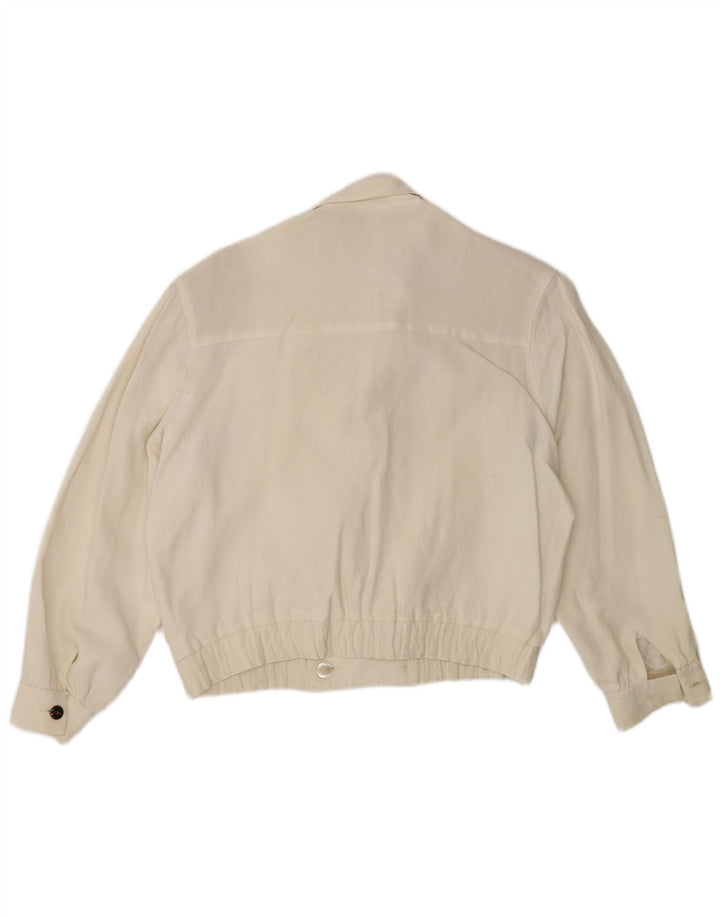 Vintage Damen Zweireihige Blazerjacke EU 38 Medium Off White