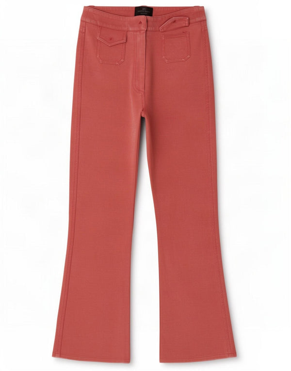 Elisabetta Franchi Damen Bootcut-Freizeithose IT 40 Small W24 L24 Pink