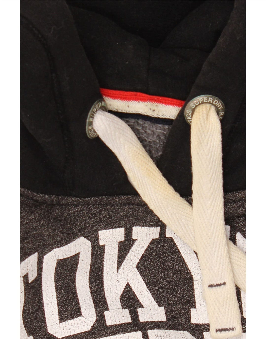 SUPERDRY Herren Leichtathletik-Kapuzenpullover mit Grafik, Größe L, Grau, Farbblock