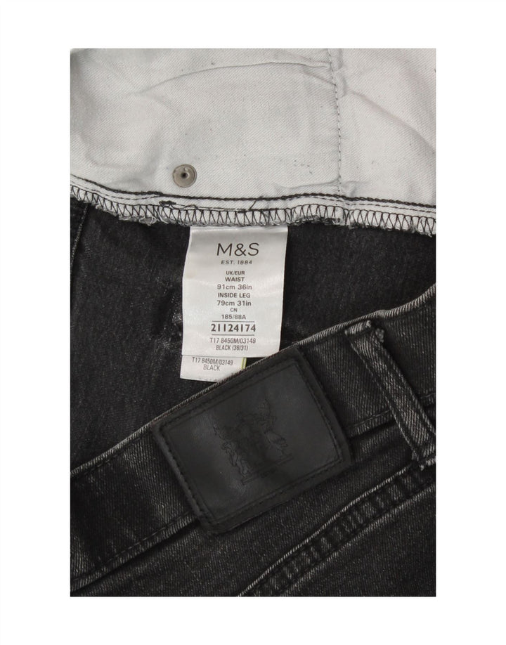 Marks & Spencer Damen Regular Straight Jeans W36 L31 Graue Baumwolle