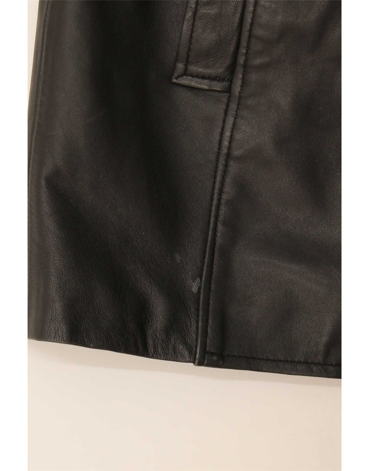 Hyde Damen Ledermantel UK 14 Medium Schwarz