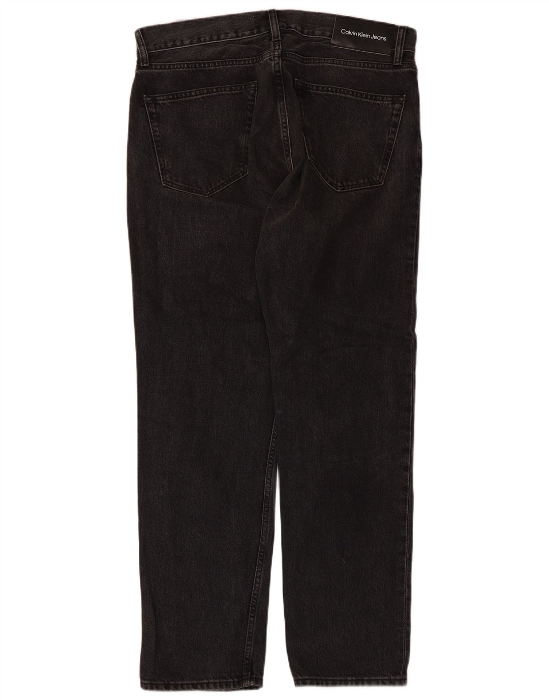 Calvin Klein Herren Straight Jeans W32 L30 Schwarze Baumwolle