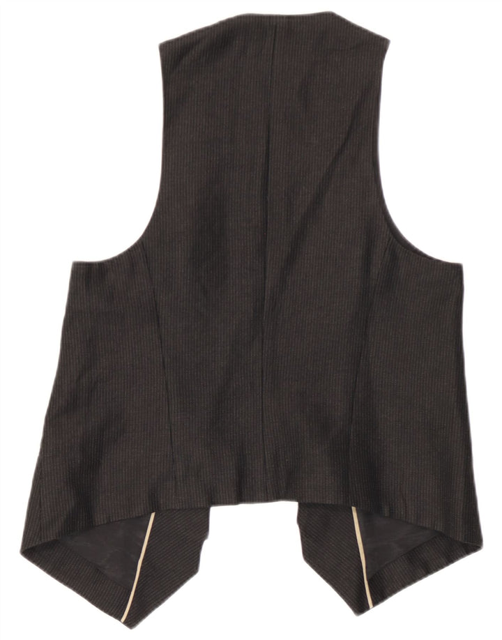 Massimo Dutti Damen OPEN Weste EU 38 Mittelschwarze Baumwolle