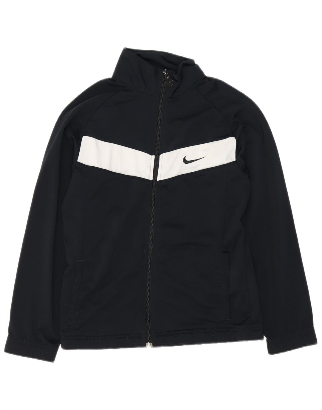 Nike Jungen-Trainingsanzug-Top-Jacke, 12–13 Jahre, Größe L, Schwarz, Farbblock