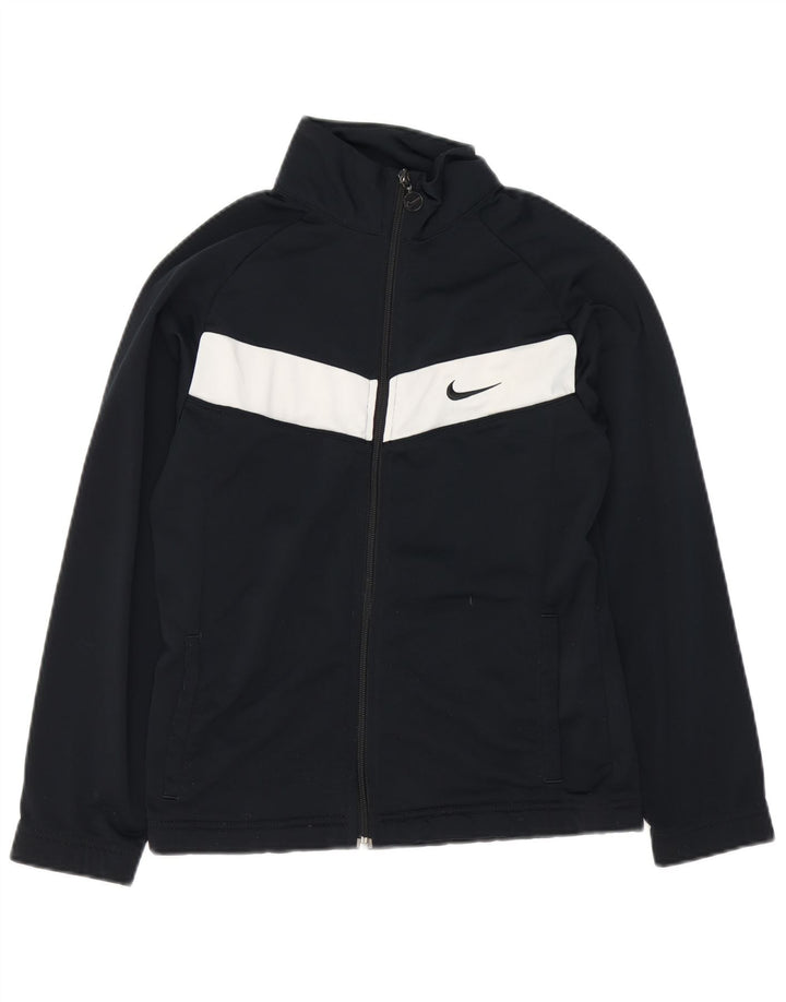 Nike Jungen-Trainingsanzug-Top-Jacke, 12–13 Jahre, Größe L, Schwarz, Farbblock