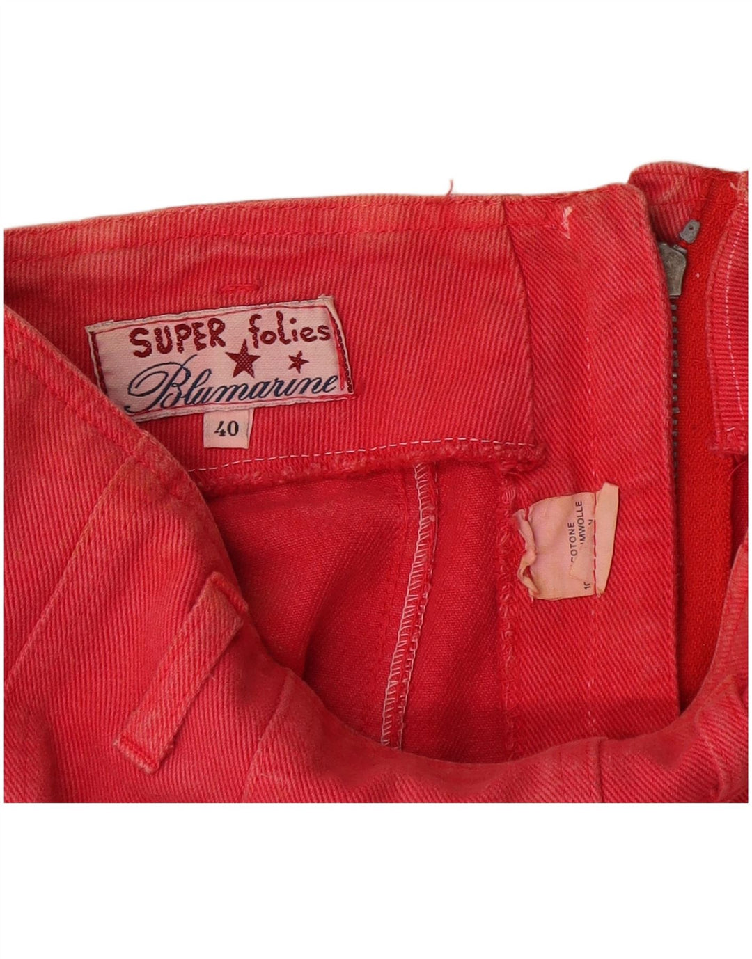 Blumarine Damen Jeansrock IT 40 Small W27 Rote Baumwolle