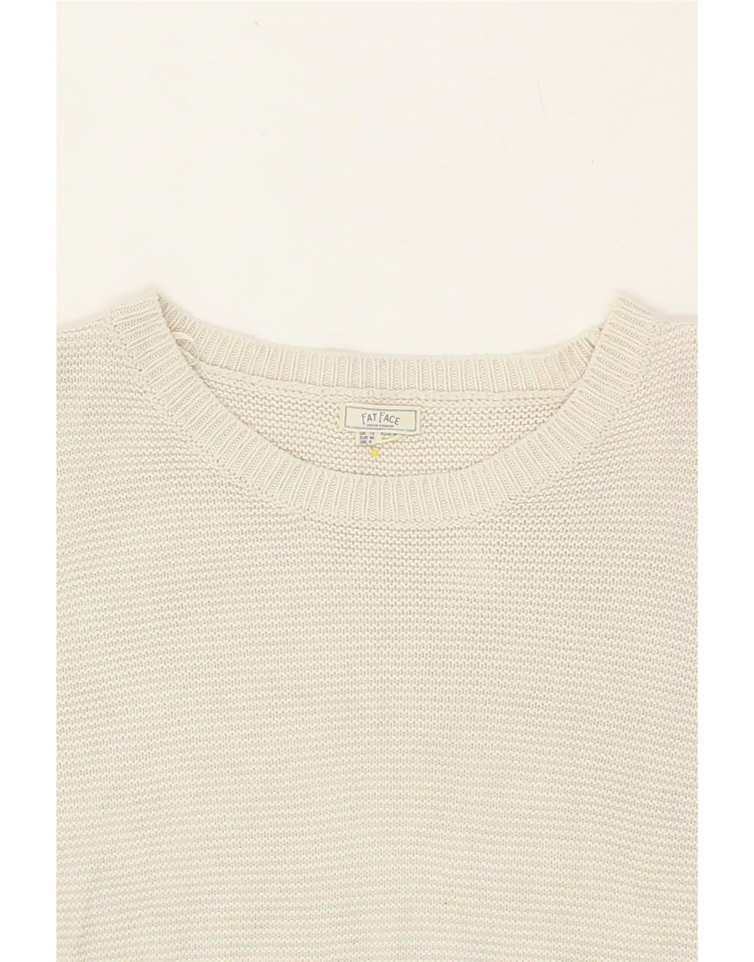 FAT FACE Womens Boat Neck Jumper Sweater UK 12 Medium White Acrylic Vintage Fat Face and Second-Hand Fat Face from Messina Hembry 
